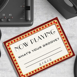 Tarjeta De Recepción Canción de Rótulo de Cine Retro Marquee