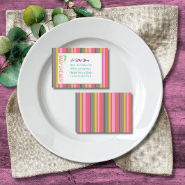 Tarjeta De Recepción Candy Stripe Pink Colorful Rainbow Baby Shower