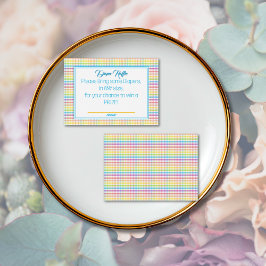 Tarjeta De Recepción Candy Stripe Pink Colorful Rainbow Diaper Raffle