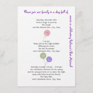 Tarjeta De Recepción Candy Treasures Eventos e Información