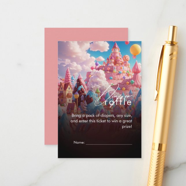 Tarjeta De Recepción Candy World Cute Baby Shower (Anverso/Reverso In Situ)