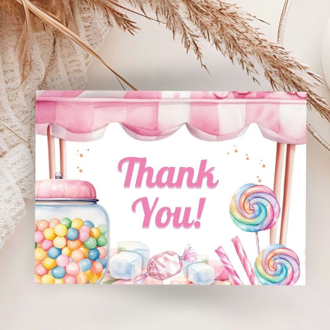Tarjeta De Recepción Candyland Baby Shower Flat Gracias (Subido por el creador)