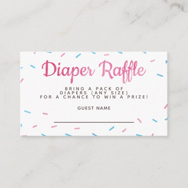 Tarjeta De Recepción Candyland Rprinkles Baby Shower Diaper Raffle (Anverso)