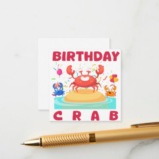 Tarjeta De Recepción Cangrejo de cumpleaños Fiesta Tee Crabs