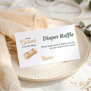 Tarjeta De Recepción Cannoli Beige Neutral Baby Shower de Pañal Italian