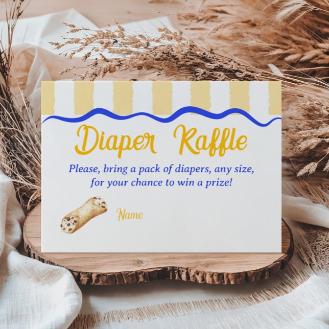 Tarjeta De Recepción Cannoli Yellow Blue Italian Baby Shower Diaper (Subido por el creador)