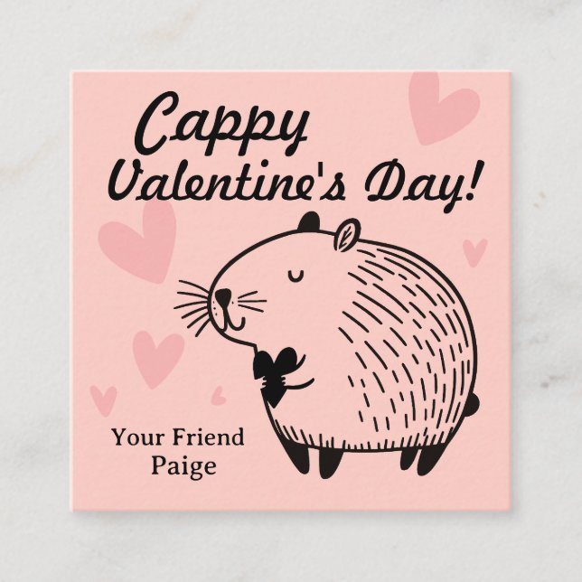 Tarjeta De Recepción Cappy Valentine's Day | Capybara Valentine  (Anverso)