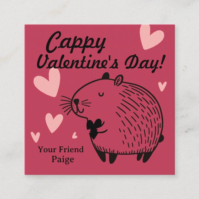 Tarjeta De Recepción Cappy Valentine's Day | Capybara Valentine  (Anverso)
