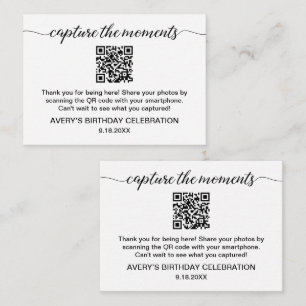 Tarjeta De Recepción Captura Cumpleaños Momentos Código QR Compartir Fo