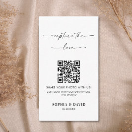 Tarjeta De Recepción Captura de boda de caligrafía Código QR del amor