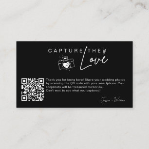 Tarjeta De Recepción Captura de fotos de boda modernas Código Qr del am