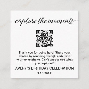 Tarjeta De Recepción Captura de Momentos Código QR Compartir Fotos