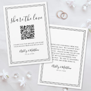 Tarjeta De Recepción Captura El Amor Compartir Código QR Fotos Boda