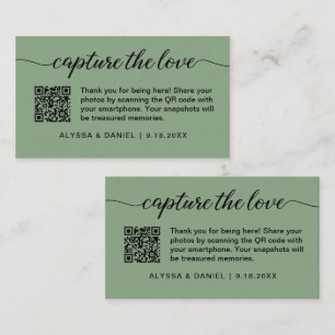 Tarjeta De Recepción Captura el código QR de amor foto de boda comparti