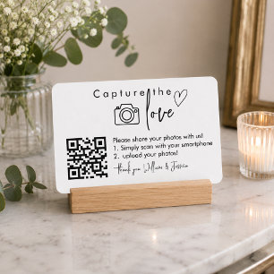 Tarjeta De Recepción Captura el código QR del amor, Señales de fotos de