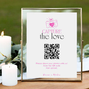 Tarjeta De Recepción Captura Moderna del Código QR del Amor
