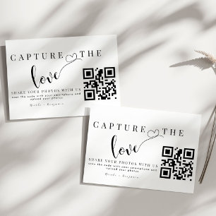 Tarjeta De Recepción Captura Personalizada El Código Qr Del Boda De Amo