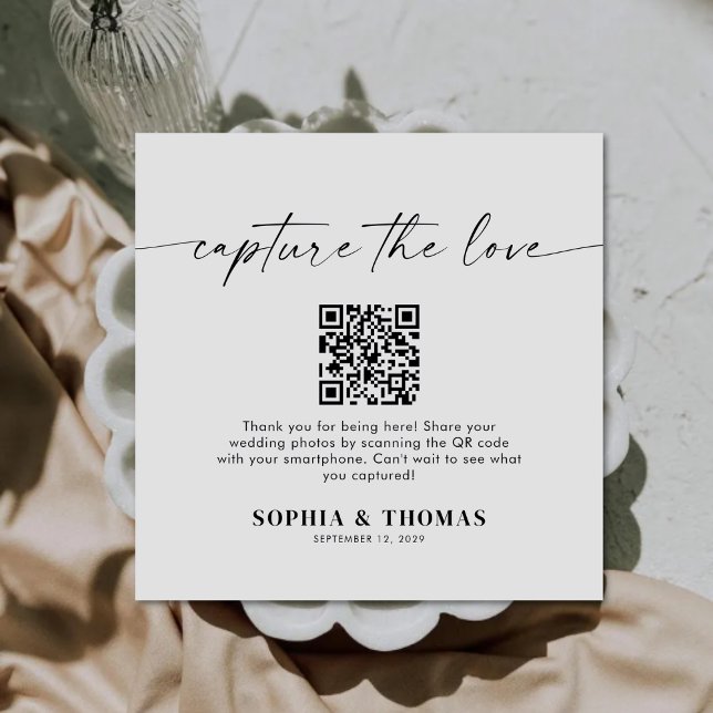 Tarjeta De Recepción Capturar El Amor QR Código Boda Foto Compartida (Subido por el creador)