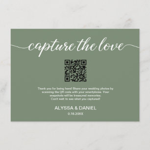 Tarjeta De Recepción Capturar el recurso compartido de fotos del boda d