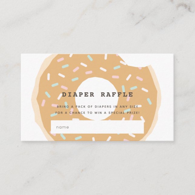 Tarjeta De Recepción Caramel Donut Baby Shower Diaper Raffle Ticket (Anverso)