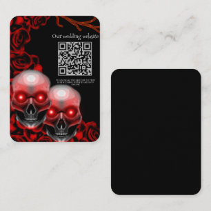 Tarjeta De Recepción Caray rojo floral oscuro moreno gótico cráneo Hall