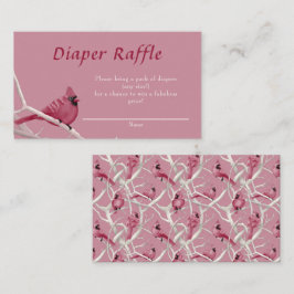 Tarjeta De Recepción Cardenal rosa Bird Baby Shower Diaper Raffle