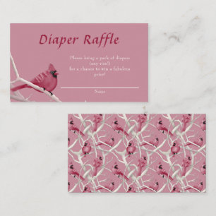 Tarjeta De Recepción Cardenal rosa Bird Baby Shower Diaper Raffle