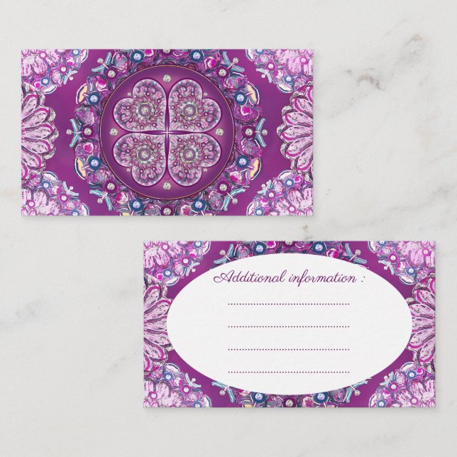 Tarjeta De Recepción Cardinal Red Rosace (Anverso / Reverso)