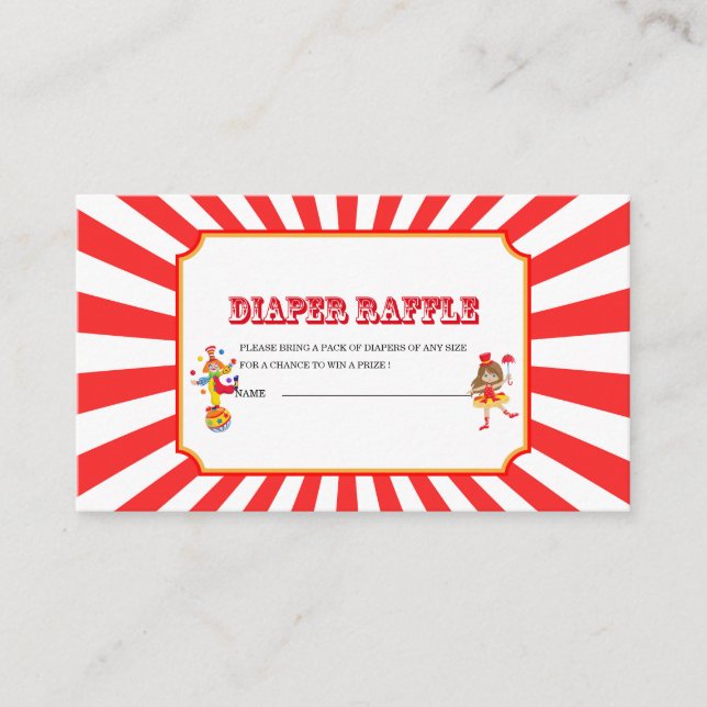 Tarjeta De Recepción Carnaval Circo acuarela ducha de bebé barro de pañ (Anverso)