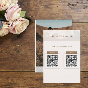 Tarjeta De Recepción Carné de gabinete QR Cd para Bodas de fotografía d