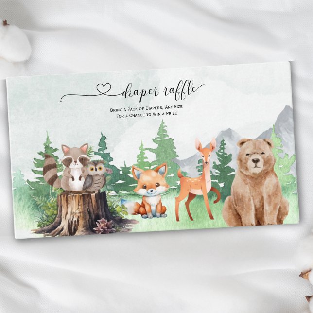 Tarjeta De Recepción Carne de pañal para bebé de animales de bosque (Subido por el creador)