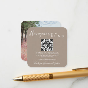 Tarjeta De Recepción Carné Qr del fondo de luna de miel con foto