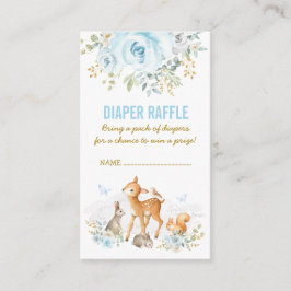 Tarjeta De Recepción Carrera de pañales florales azules de Woodland Bab