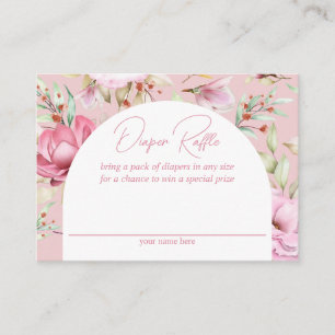Tarjeta De Recepción Carrera floral rosa de jardín Raffle
