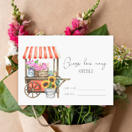 Tarjeta De Recepción Carrito de flores - Adivina cuántos besos juego de