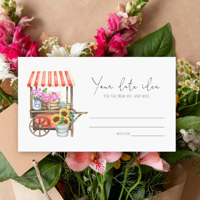 Tarjeta De Recepción Carrito de flores - Ideas para una noche de cita \ (Subido por el creador)