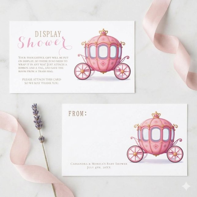 Tarjeta De Recepción Carruaje de Princesa de Cuento de Hadas Rosa Expos (Subido por el creador)