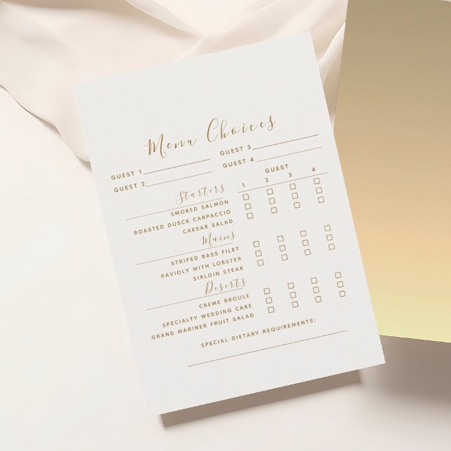 Tarjeta De Recepción Carta de Boda de oro moderna (Subido por el creador)