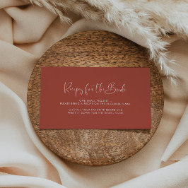 Tarjeta De Recepción Carta de recetas elegante y moderna de Terracota