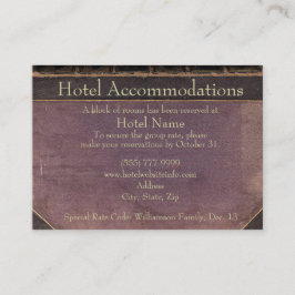 Tarjeta De Recepción Cartas de alojamiento del Vintage Book Hotel
