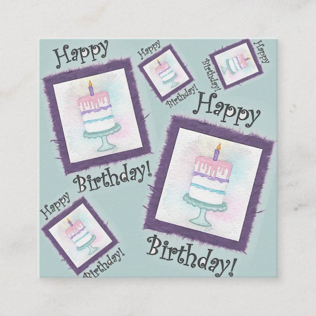 Tarjeta De Recepción Cartas de cumpleaños de la tarta de cumpleaños (Anverso)