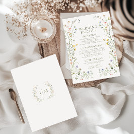 Tarjeta De Recepción Cartas de detalles de la boda de la primavera flor