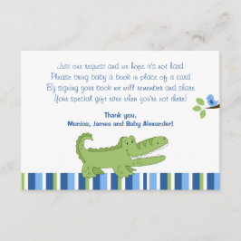 Tarjeta De Recepción Cartas de gabinete de Alligator Blue/Green RSVP
