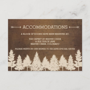 Tarjeta De Recepción Cartas de gabinete de Boda de Woodland rústico
