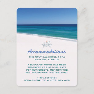 Tarjeta De Recepción Cartas de inserción de bodas de playa