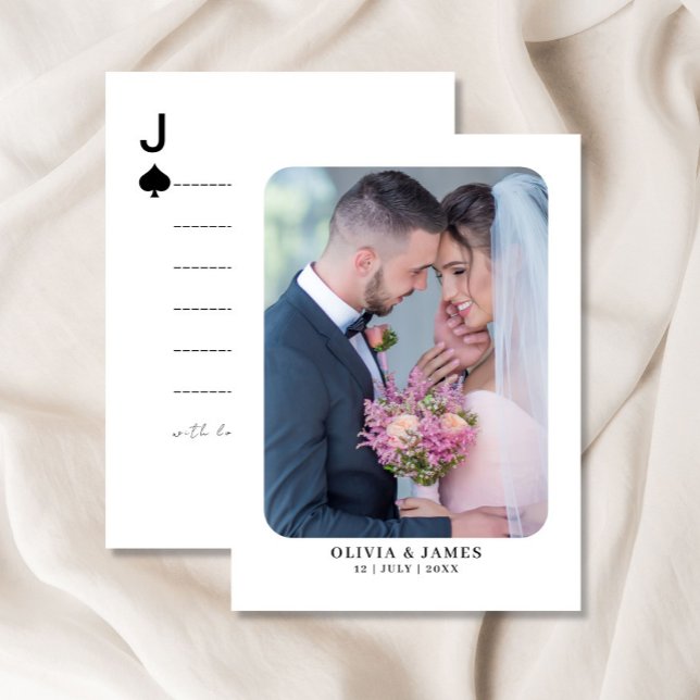 Tarjeta De Recepción Cartas de juego de libros de personalizado, Boda (Custom Guest Book Playing Cards, Wedding Enclosure Card)