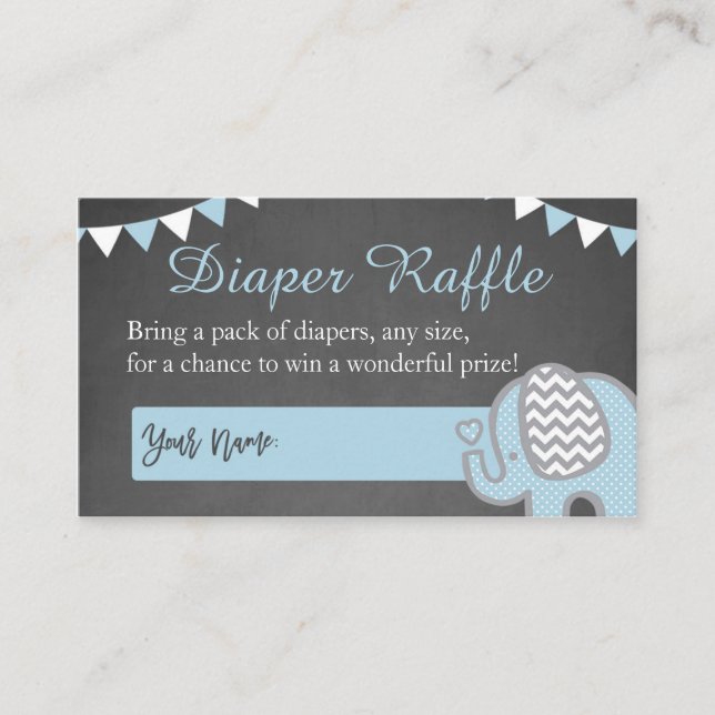 Tarjeta De Recepción Cartas de pañal elefante para un niño (Anverso)