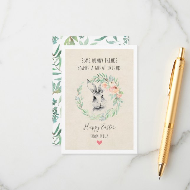 Tarjeta De Recepción Cartas de Pascua para Amigo Conejo (Anverso/Reverso In Situ)