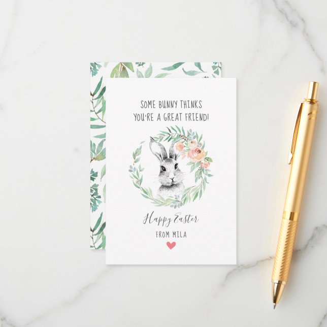 Tarjeta De Recepción Cartas de Pascua para Amigo Conejo (Anverso/Reverso In Situ)