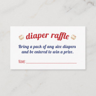 Tarjeta De Recepción Cartas de Raffles de pañales de lugre